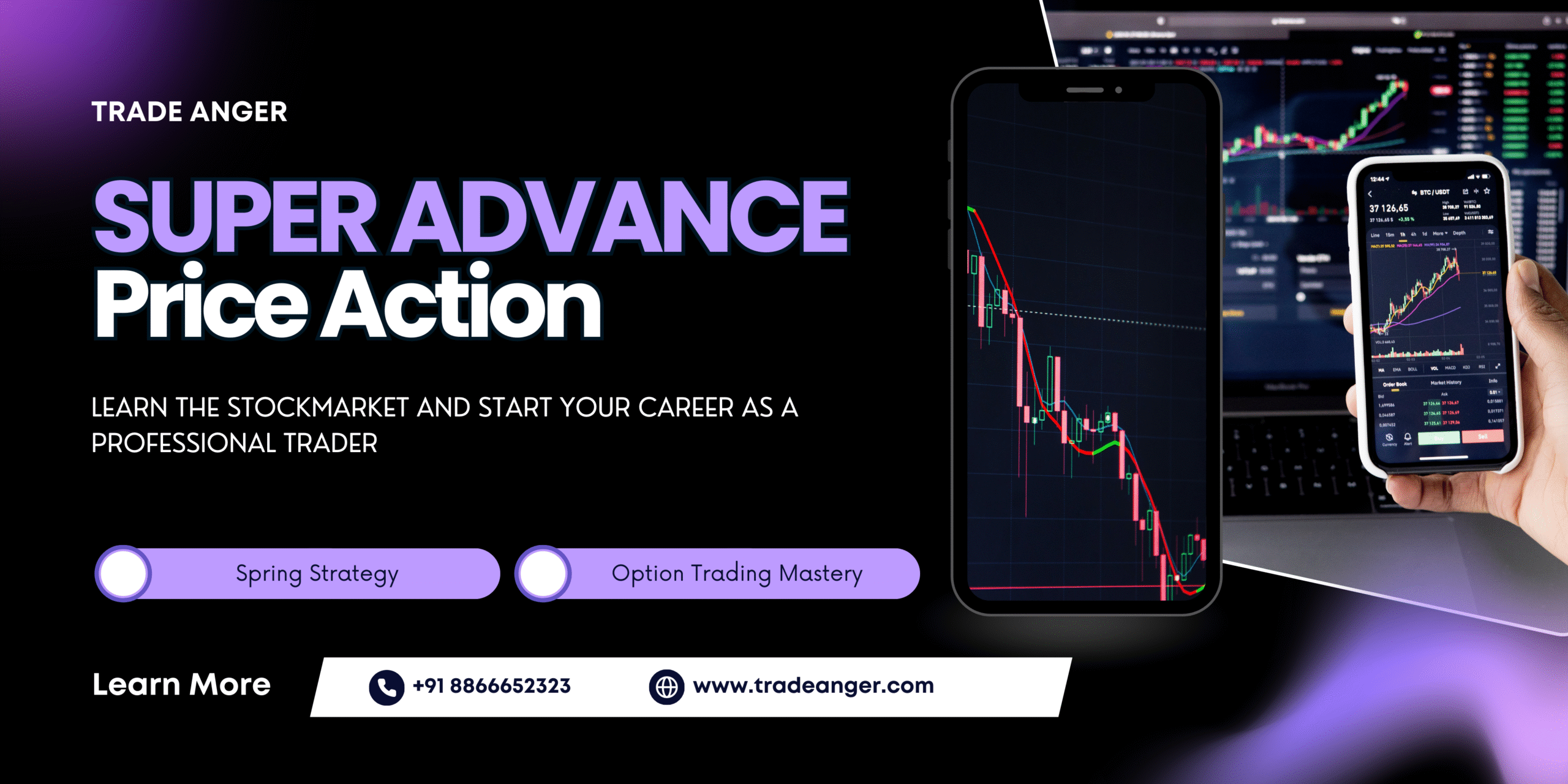 Black Purple Modern Website Design And Development Banner